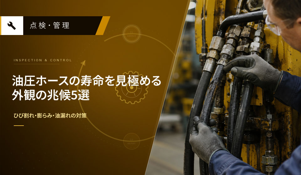 油圧ホースの寿命を見極める外観の兆候5選|ひび割れ・膨らみ・油漏れの対策